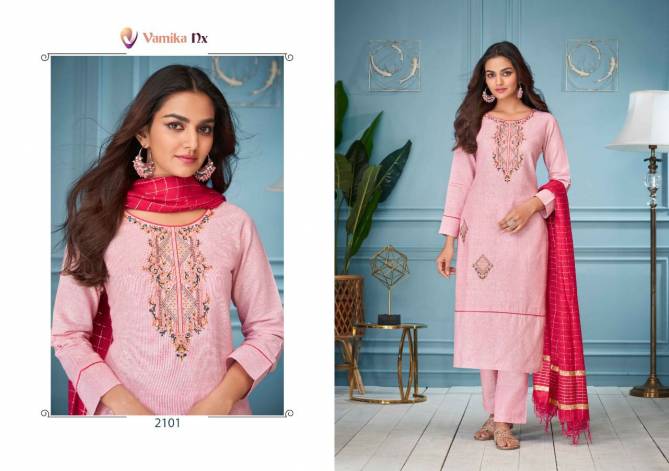 Vamika Nx Mansoon Cotton Fancy Wear Designer Kurti Pant And Dupatta Readymade Collection